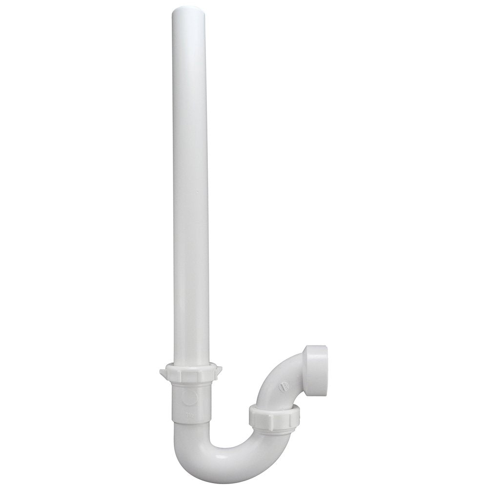 Plumb Pak PP66-6W Washing Machine Trap, Inlet, Solvent Weld, Plastic, 1-1/2 x 20-1/2", White