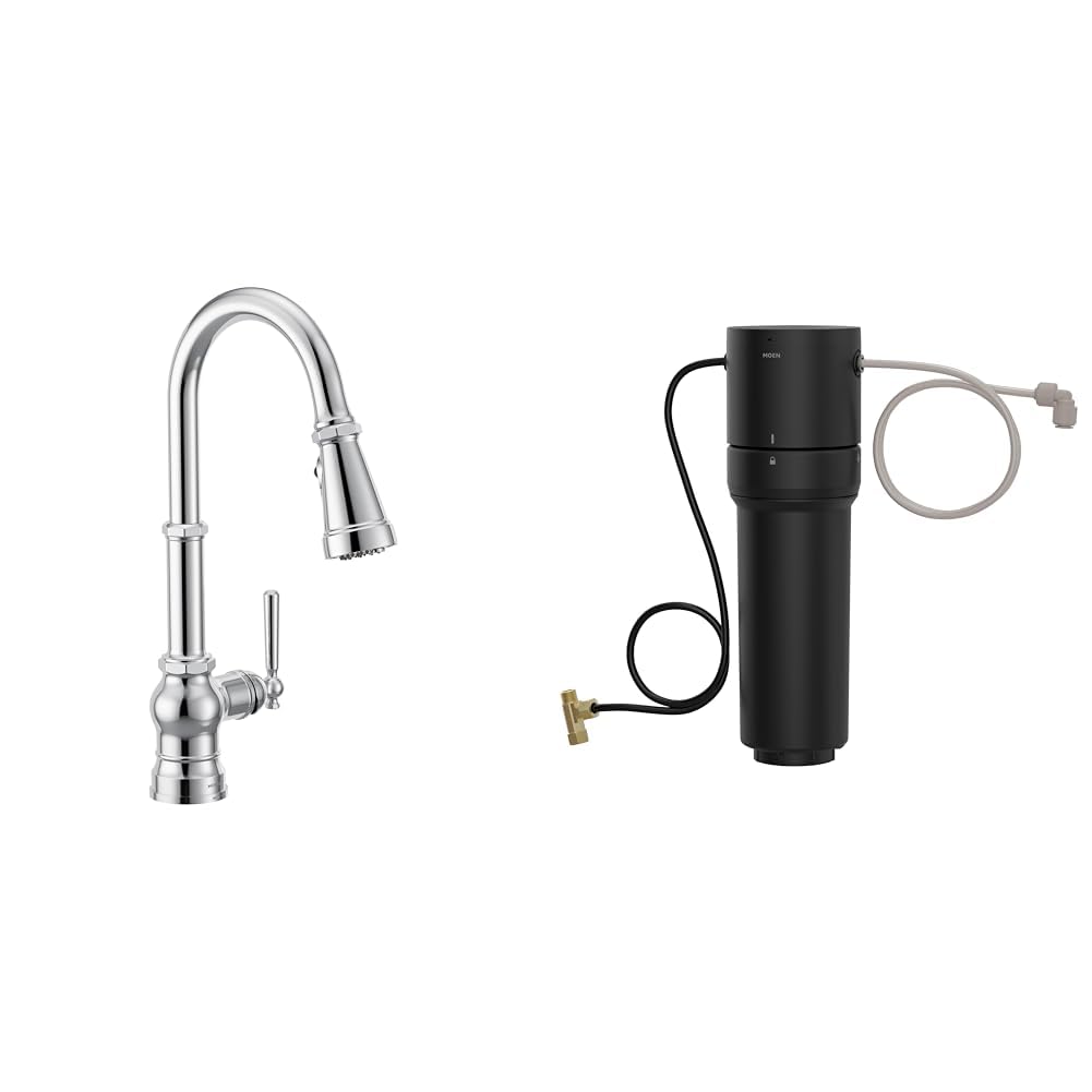 Moen Paterson Matte Black Smart Faucet Touchless Pull-Down Sprayer Kitchen Faucet with Voice and Motion Control, S75003EV2BL