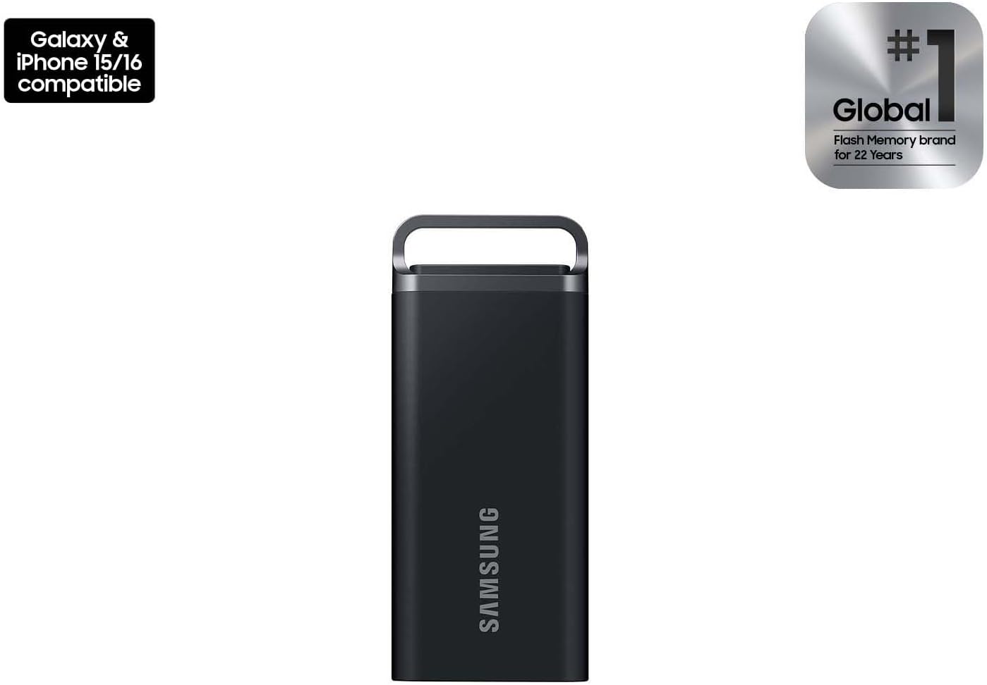 SAMSUNG T5 EVO Portable SSD 8TB, USB 3.2 Gen 1 External Solid State Drive, Seq. Read Speeds Up to 460MB/s for Gaming and Content Creation, MU-PH8T0S/AM, Black