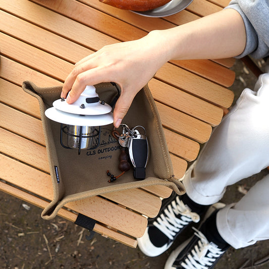 CLS Outdoor Camping Storage Tray Home Travel Storage Box Camping Portable Folding Square Debris Storage Tray