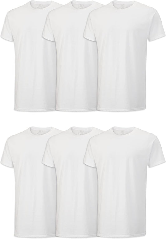 Fruit of the Loom Men's Undershirts, Moisture Wicking & Tag Free, Short Sleeve Crew T-Shirts
