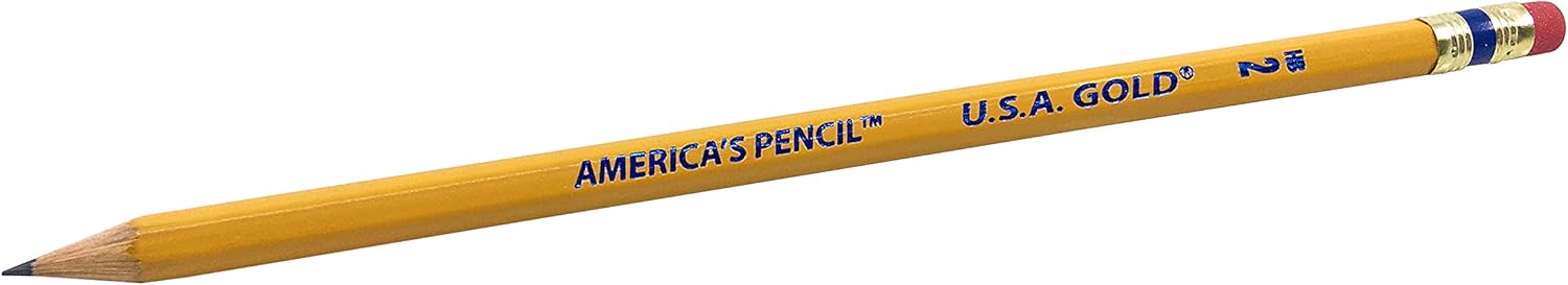 Cra-Z-Art U.S.A. Gold Pre-sharpened American Wood Cased #2 HB Yellow Pencils, 96 Pack
