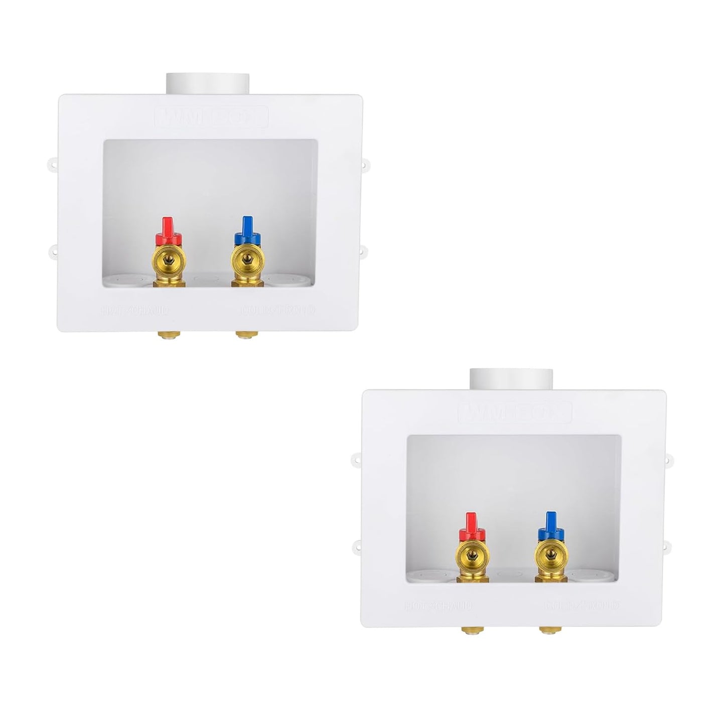 Washing Machine Outlet Box, Niikappu 1/2 Inch Pex Crimp Inlet x 3/4 Inch MHT Outlet Connection, Washer Box with Double Drains, with Stainless Steel Water Hammer Arrestor