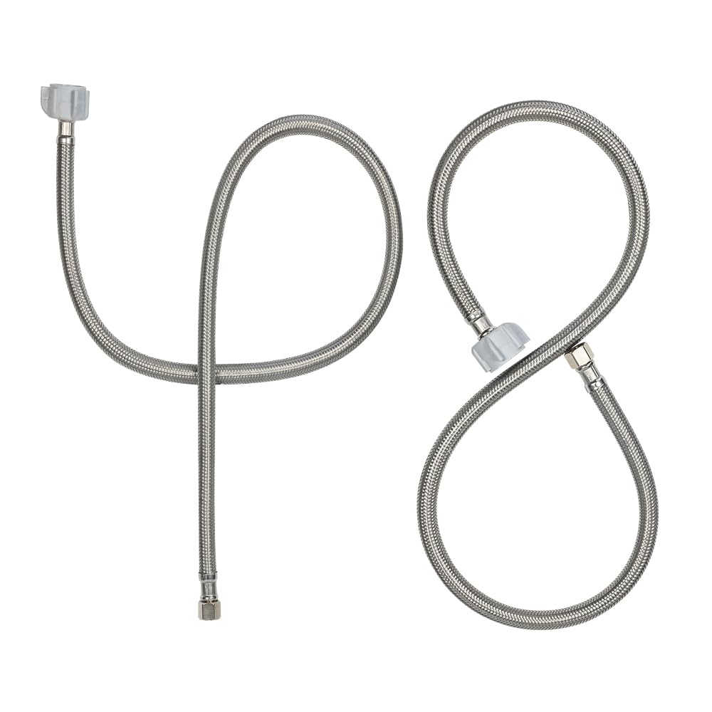 (6pcs 20 inch) PLUMBINGMASTER Toilet Water Supply Line,3/8" Comp x 7/8" BC Braided Stainless Steel Toilet Supply Line,Toilet Connector Hose with Anti-Leaking Brass Nut