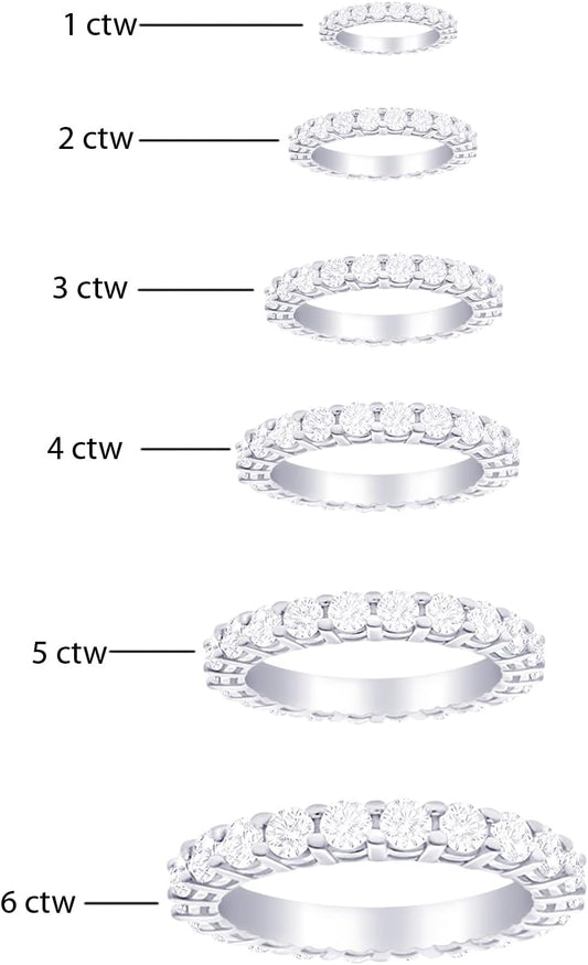 Houston Diamond District Round Diamond Ladies Eternity Wedding Anniversary Stackable Ring Band Value Collection K-L Color I1-I2 Clarity