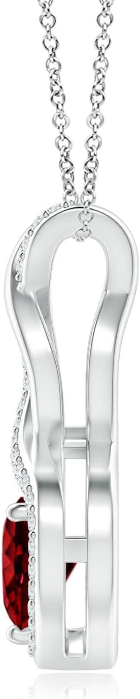 Angara Natural Ruby Pendant for Women | Heart-Shaped Ruby in 14K Solid Gold/Sterling Silver/Platinum With 18" Chain | July Birthday, Anniversary, Gemstone Jewelry Gift