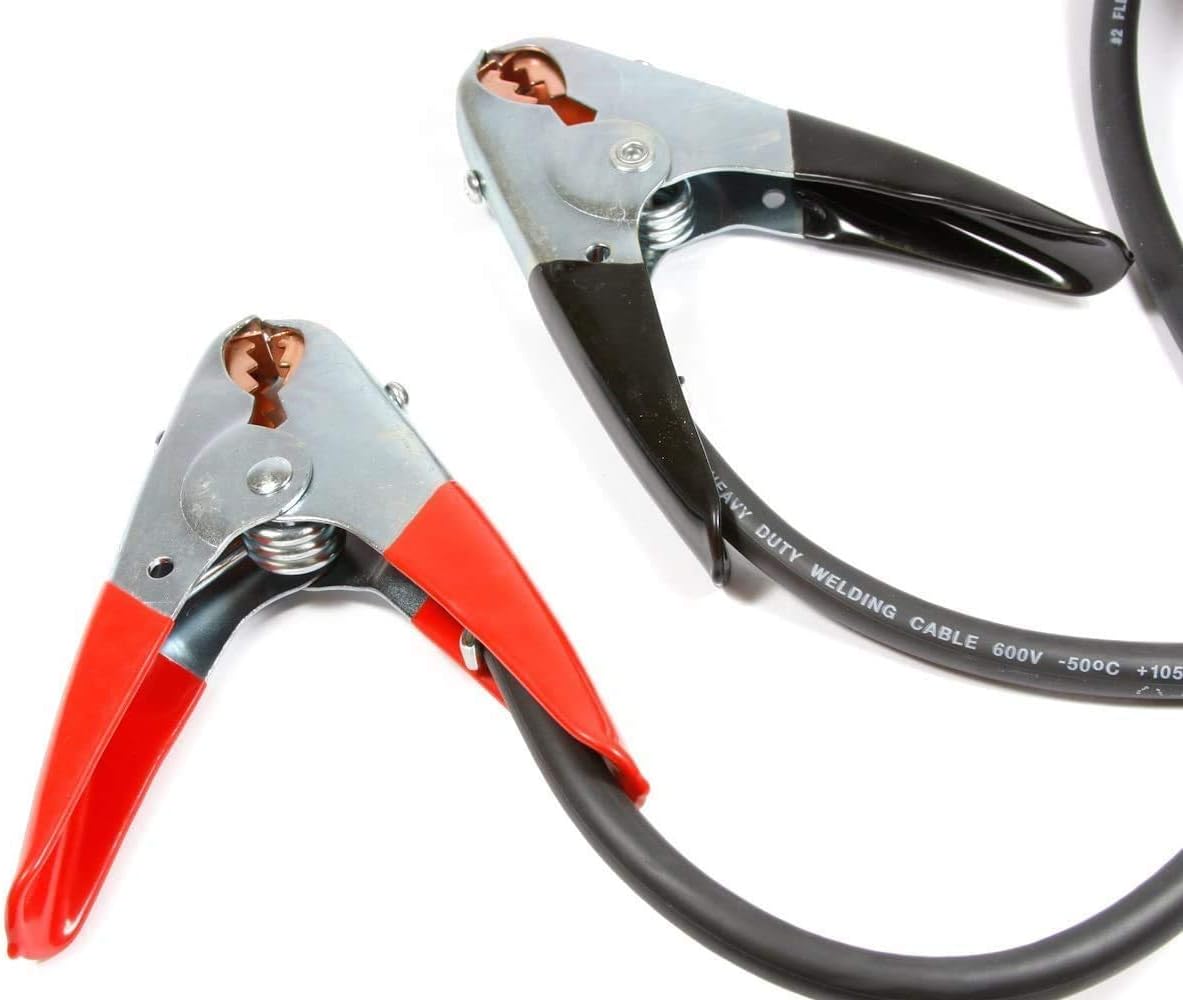 Forney 52878 Jumper Battery Cables, Heavy Duty Booster #2 with 500 Amp Clamps, 25-Feet, Black And Red