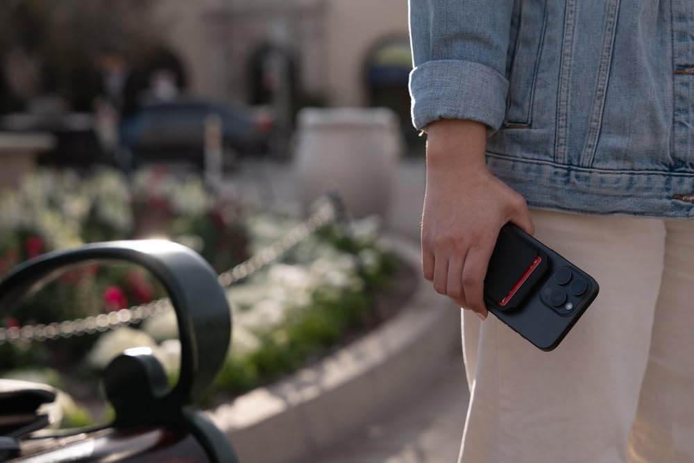 Satechi Magnetic Magsafe Wallet, Double Flap Stand Card Holder, 4 Slots with Front NFC Pass-Through, Adjustable Phone Attachment for iPhone 17/16/15/14/13/12, Travel Accessory