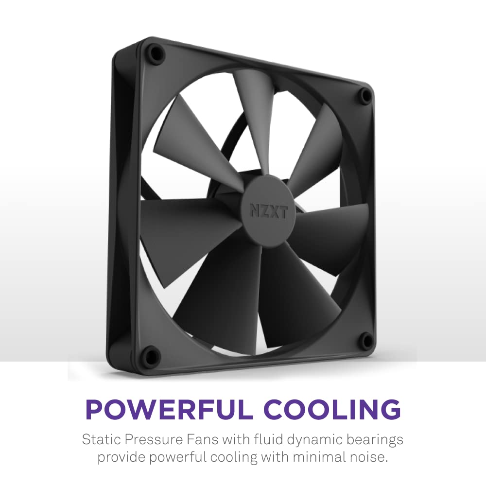 NZXT Kraken 280 - RL-KN280-B1-280mm AIO CPU Liquid Cooler - Customizable 1.54" Square LCD Display for Images, Performance Metrics and More - High-Performance Pump - 2 x F140P Fans - Black