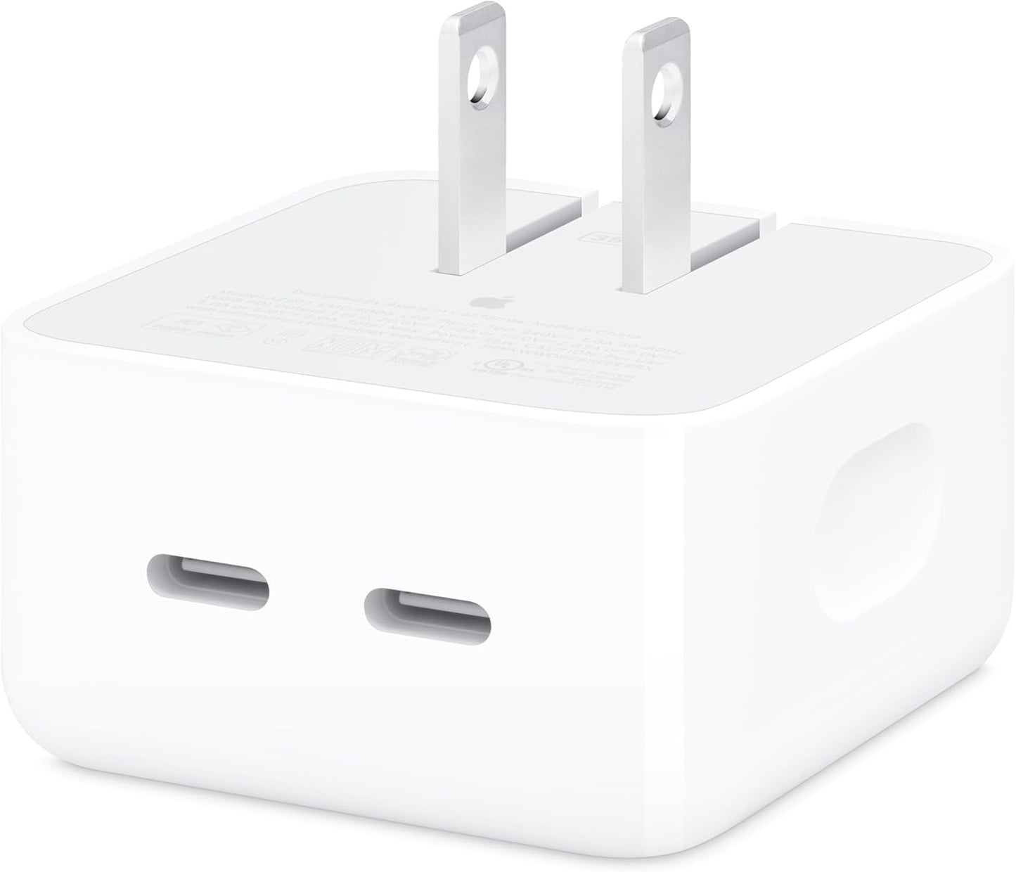Apple 35W Dual USB-C Port Compact Power Adapter: Fast and Convenient Charging, Type C Wall Charger