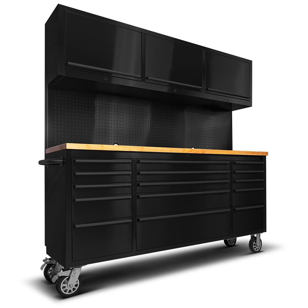 72 inch Tool Chest with 15 Drawers for Garage, Workbench and Repair Store, Tool Cabinet in Stainless Steel (72 inch - Stainless Steel)