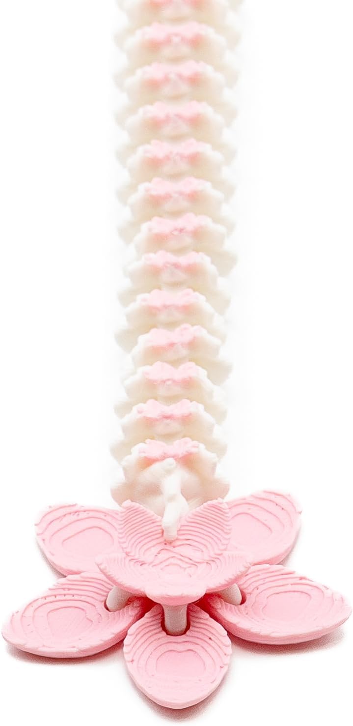 12-Inch 3D Printed Dragon – Pink and White Cherry Blossom Dragon - Made in The USA - Articulated Fidget Sensory Toy – Collectible Home and Office Decor Desk Toys