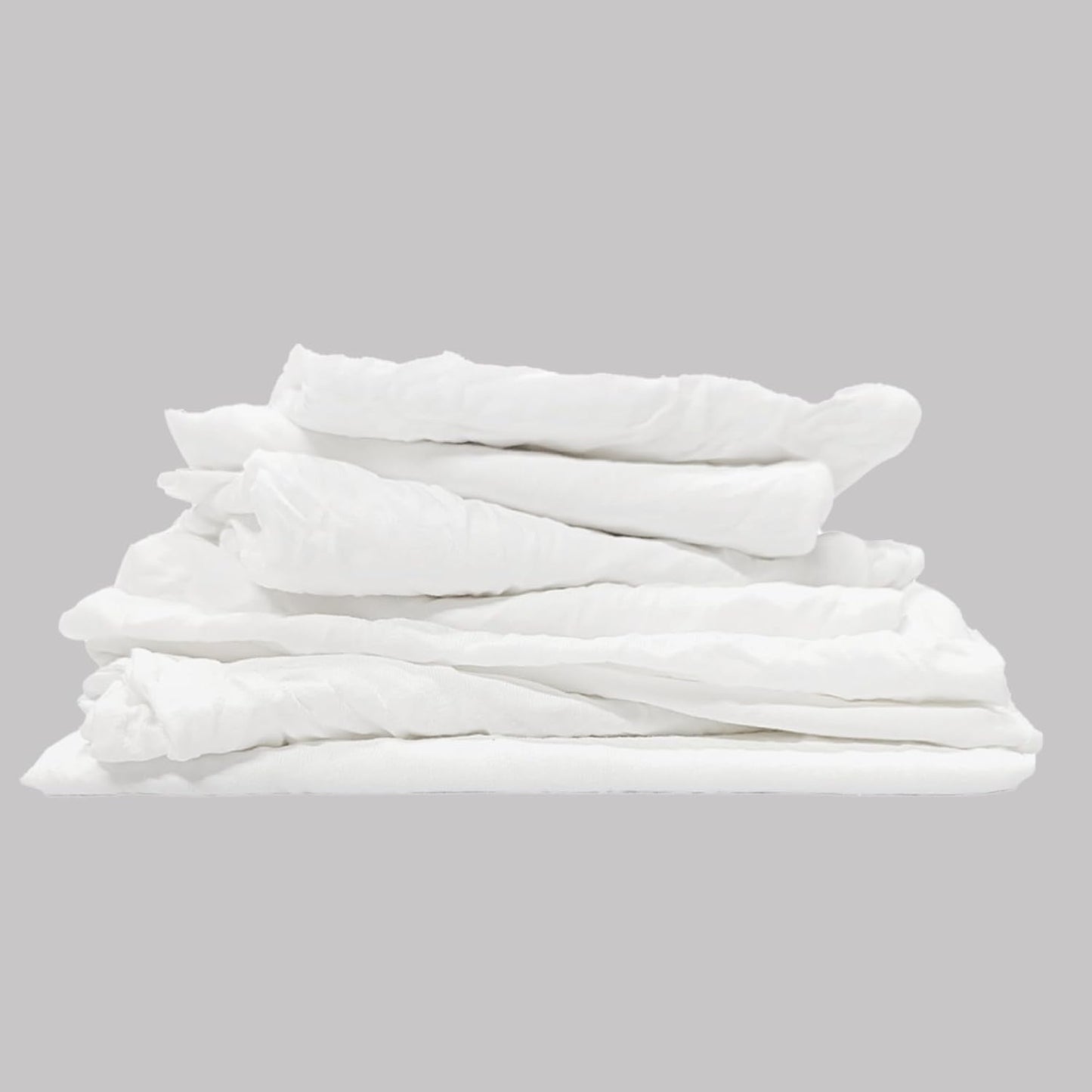 Recycled White T-Shirt Cleaning Rags (600 lbs. Pallet 24x25 lbs. Box) ā Shop Rags Bulk for Oil, Stain, Grease, Paint, and Auto Cleaning, Multipurpose