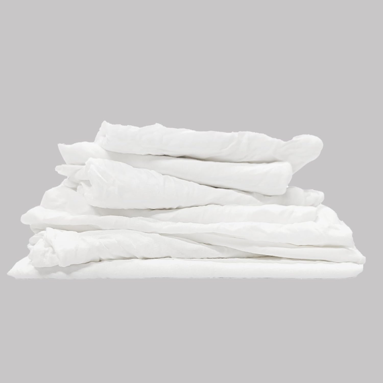 Recycled White T-Shirt Cleaning Rags (600 lbs. Pallet 24x25 lbs. Box) ā Shop Rags Bulk for Oil, Stain, Grease, Paint, and Auto Cleaning, Multipurpose