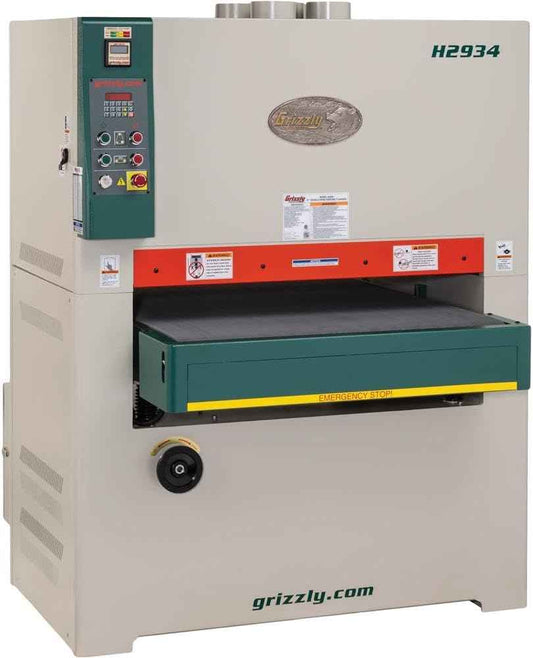 Grizzly Industrial H2934-37" 20 HP 3-Phase Double-Head Wide-Belt Sander