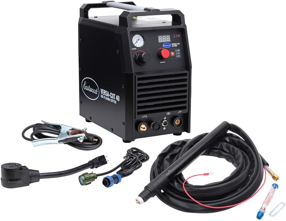 Eastwood Versa-Cut 4'X4' CNC Plasma Table With CNC Cut 40A Plasma Cutter Machine with Cutting Torch | All-in-One Professional Dual Voltage Metal Precision Cutting and Sheet Fabrication Equipment Set