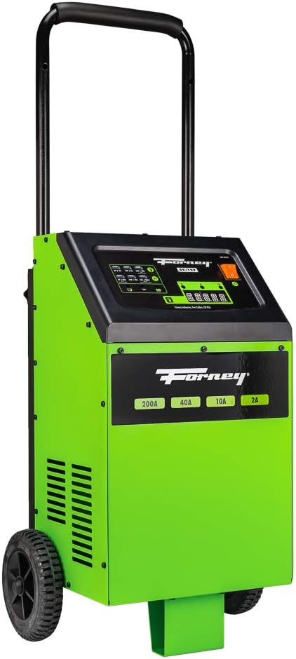Forney 52755 Battery Charger, 6V 2A/10A, 12V 2A/10A/40A/200A Engine Starter, 13 x 13.75 x 21.75 inches