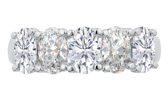 Houston Diamond District Oval 5 Stone Diamond LAB GROWN Wedding Band (E/F Color, VS Quality)