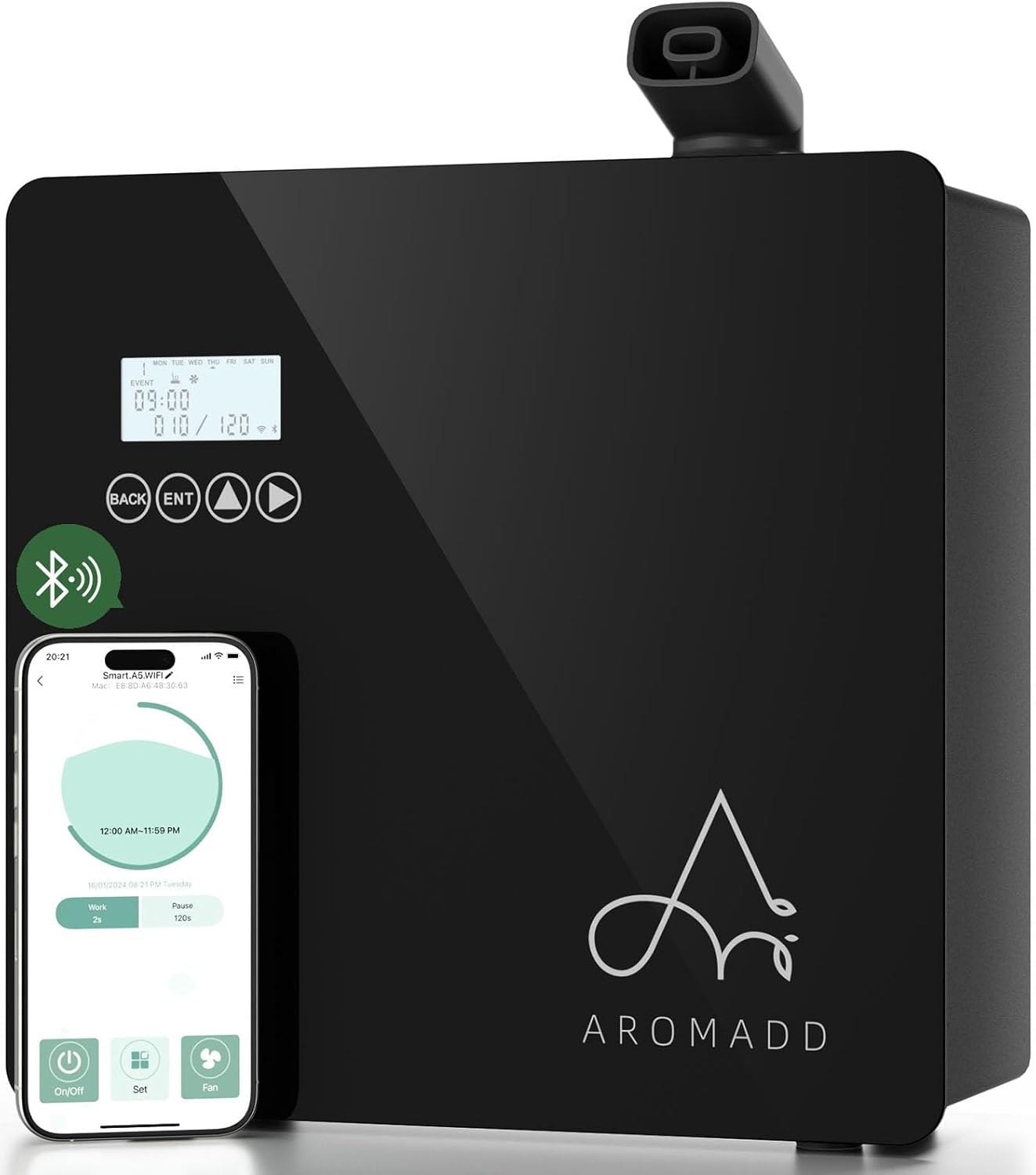 2025 Upgraded 3500 Sq.Ft Smart Scent Machine - HVAC System, Whole House Aroma & Hotel Collection Diffuser, Waterless Essential Oil Diffuser for Home, Office, 600ML Capacity, Cold Air Tech (Black)