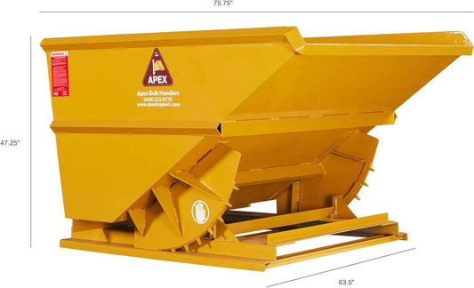 Apex HD250 Forklift Heavy Duty Self-Dumping Hopper, 2.5 Cubic Yard, 8000 lb Capacity, Durable Steel, Made in The USA (2.5 Cubic Yard)