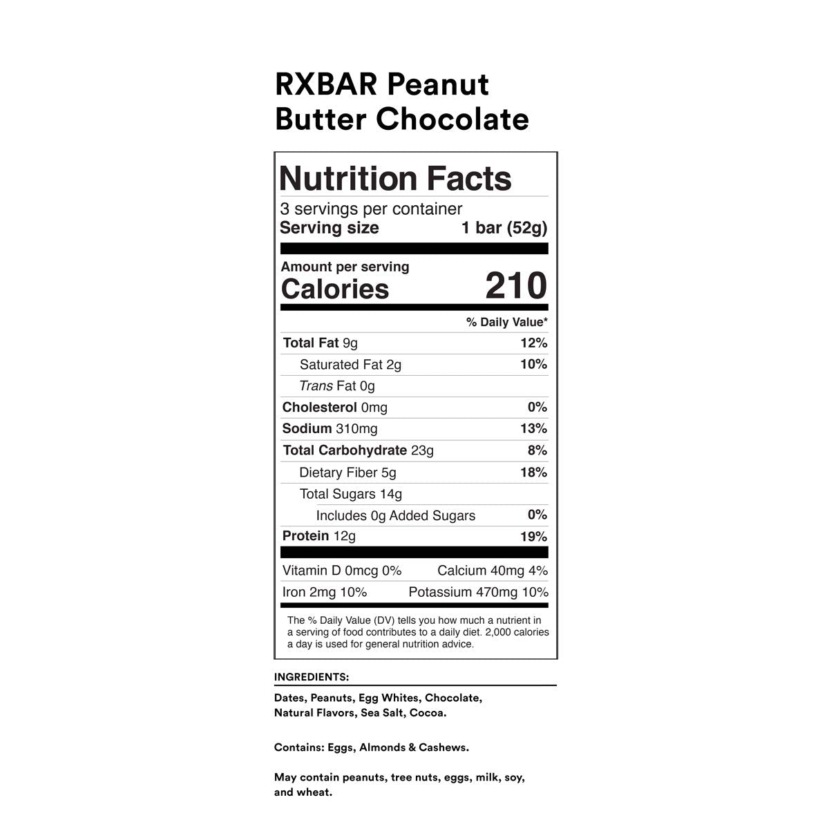 RXBAR Protein Bar, Variety Pack, 10 Flavors, 55oz Box (30 Bars)