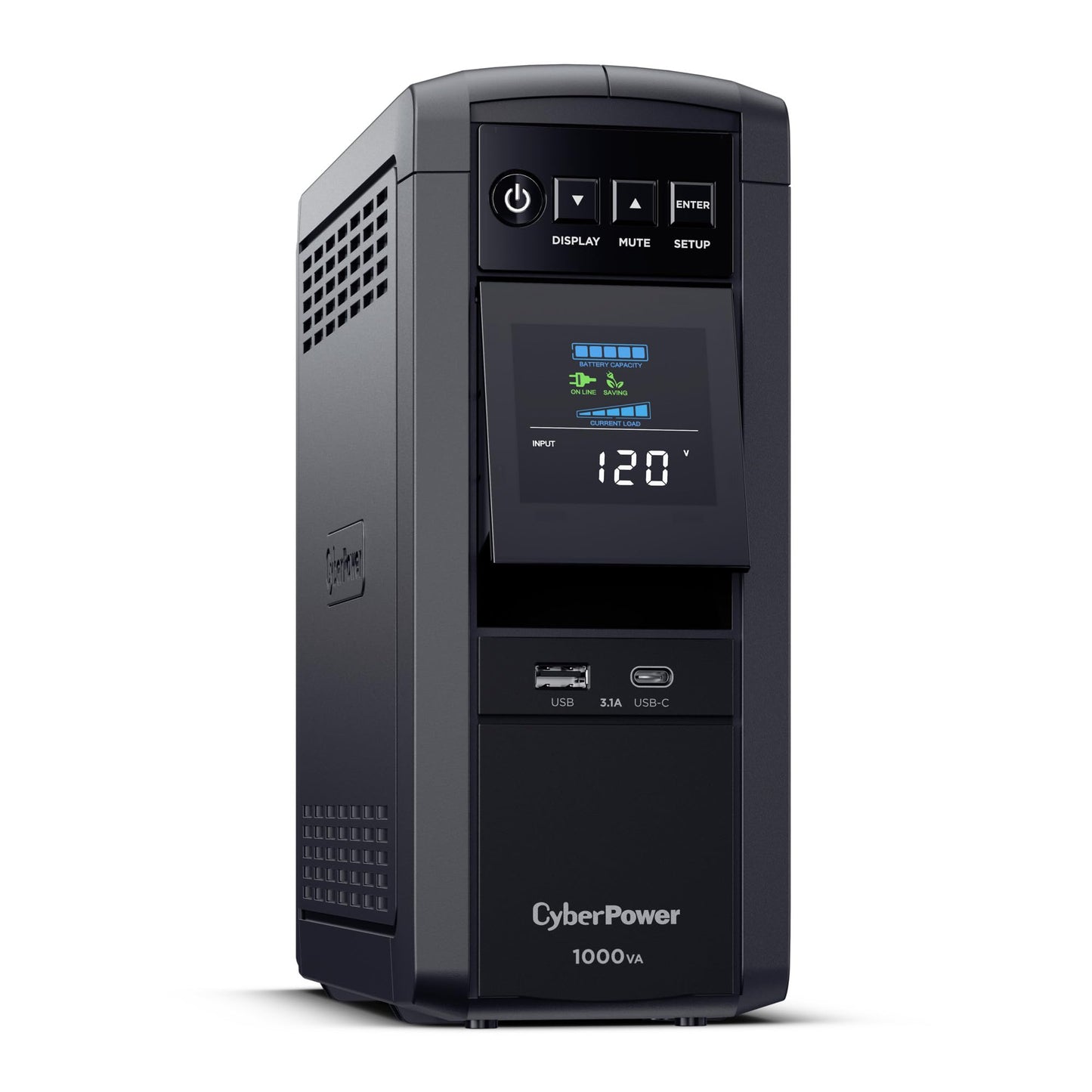 CyberPower CP1500PFCLCD PFC Sinewave UPS Battery Backup and Surge Protector, 1500VA/1000W, 12 Outlets, AVR, Mini Tower; UL Certified