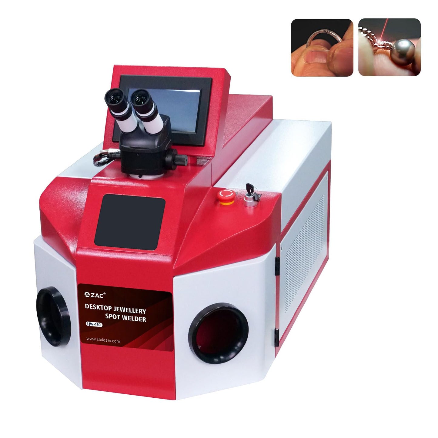 ZAC 150W Jewelry Spot Welder Class 1 0.39mW Laser Jewelry Welder 40 Joules LJW-150 Countertop Gold Silver Laser Welding Machine 220V 1 Phase Desktop Jewelry Repair Tool for Platinum 24K Gold