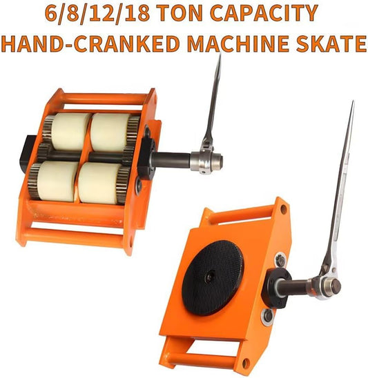4PCS 18T Hand-cranked Machine Skate Dolly,39600lbs Machinery Moving Skate,Heavy Duty Industrial Moving Equipment with Steel Wheels for Factory,Warehouse,Workshop