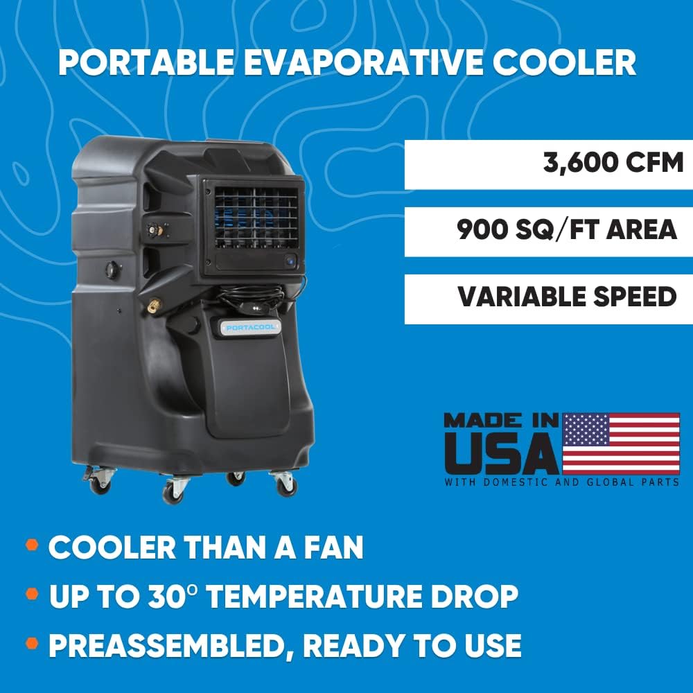 Portacool PACJS2301A1 Jetstream 230 Portable Evaporative Cooler, Black