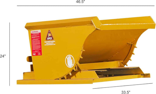 Apex HD25 Forklift Heavy Duty Self-Dumping Hopper, 1/4 Cubic Yard, 6000 lb Capacity, Durable Steel, Made in The USA (1/4 Cubic Yard)