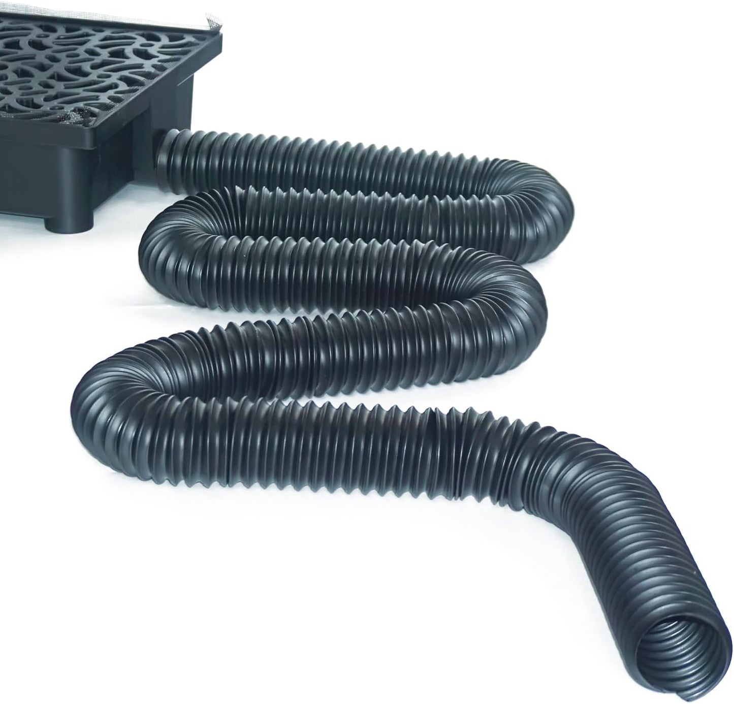 NAACOO Extra 8 Ft Flexible Pipe with Connector - 2 Inch Diameter, Use for Catch Basin's Other Side Drainage or Splicing