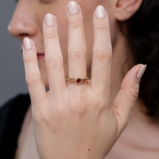 Angara Natural Ruby Ring for Women | Prong-Set Ruby and Diamond Split Shank Ring in 14K Solid Gold/Sterling Silver/Platinum | July Birthday, Anniversary, Gemstone Jewellery Gift