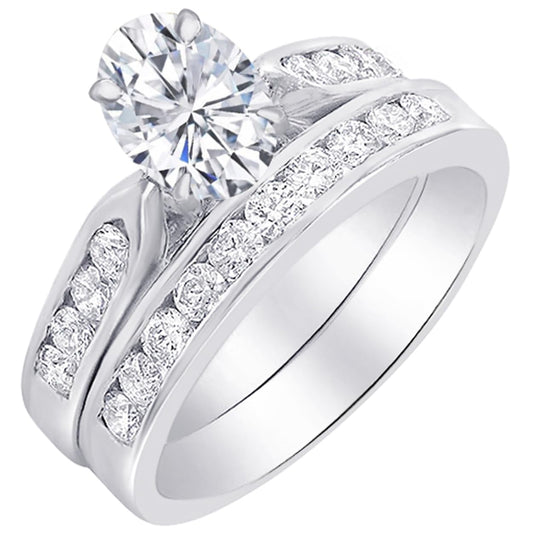 Houston Diamond District LAB GROWN Diamond Wedding Bridal Set (AAAA Heirloom Quality)
