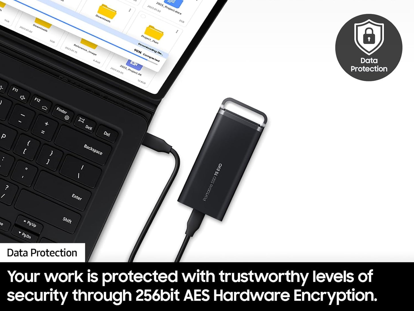 SAMSUNG T5 EVO Portable SSD 8TB, USB 3.2 Gen 1 External Solid State Drive, Seq. Read Speeds Up to 460MB/s for Gaming and Content Creation, MU-PH8T0S/AM, Black