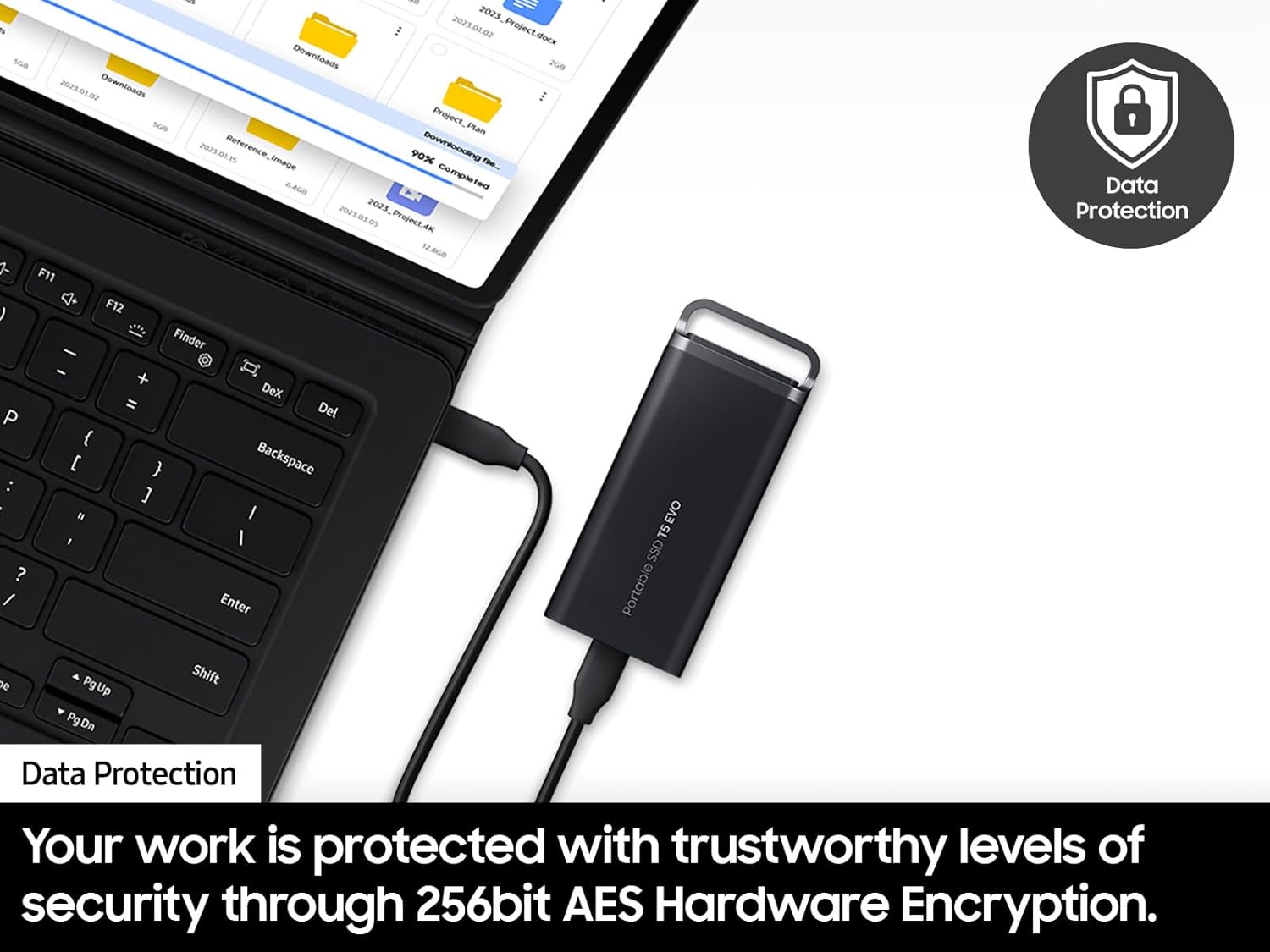 SAMSUNG T5 EVO Portable SSD 8TB, USB 3.2 Gen 1 External Solid State Drive, Seq. Read Speeds Up to 460MB/s for Gaming and Content Creation, MU-PH8T0S/AM, Black