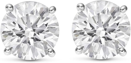 Houston Diamond District IGI Certified LAB GROWN Diamond Stud Earrings for women 4 Prong Push Back (E/F Color VS2/SI1 CLARITY)