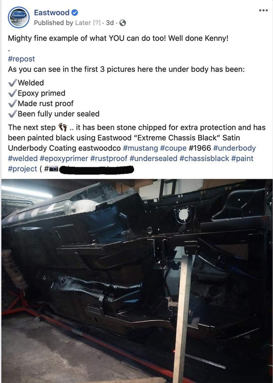 Eastwood Extreme Chassis Black Satin Aerosol 14 OZ Improves Corrosion Resistant