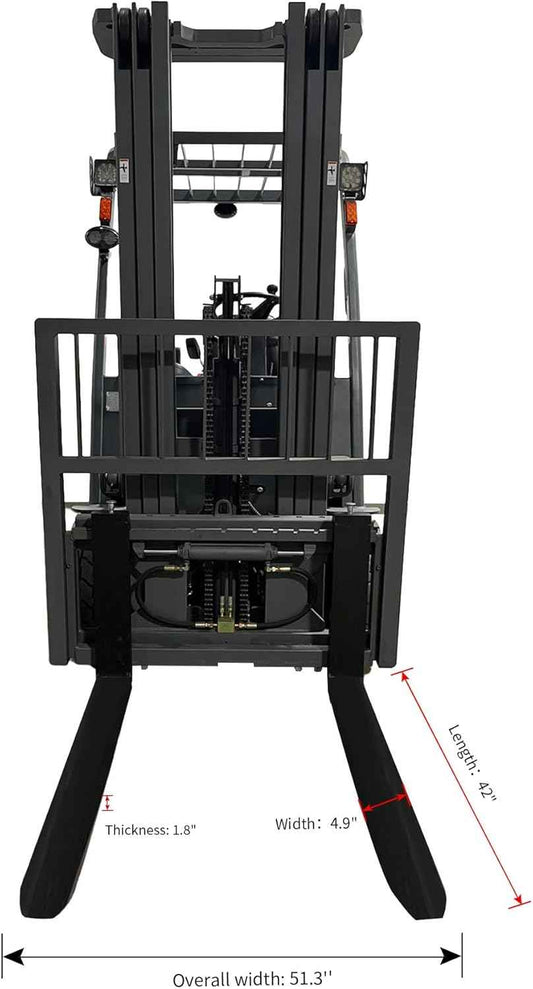 APOLLOLIFT 4-Wheel Electric Forklift Lead-Acid Battery Forklift 6600LBS 197" Lifting Height
