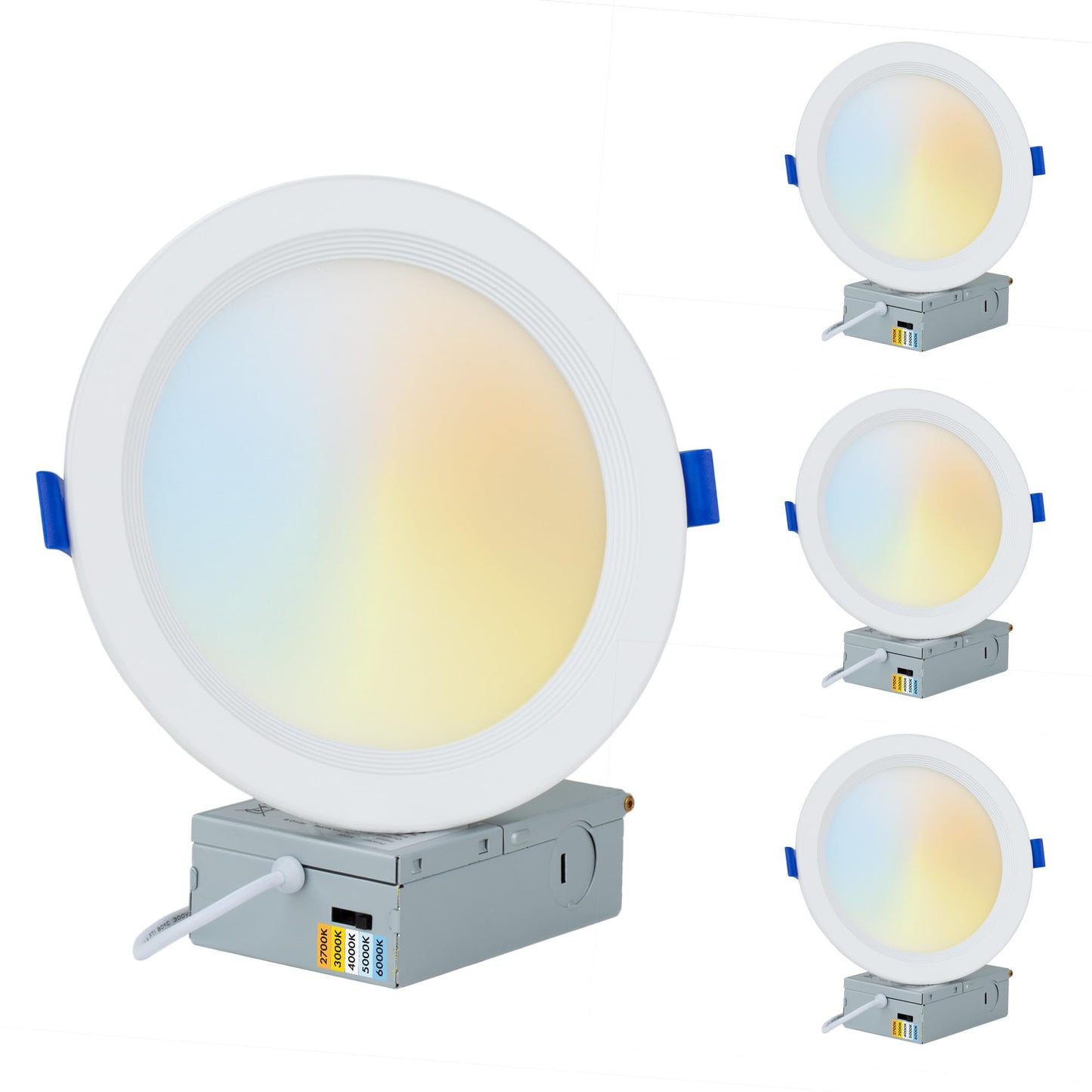 PROCURU Professional 24-Pack 6-Inch 2700K-6000K 5CCT 12W LED, Baffle Style, Heavy Duty Ultra-Thin Recessed Ceiling Slim Downlight, Dimmable, White Trim (VSB65W-24P)