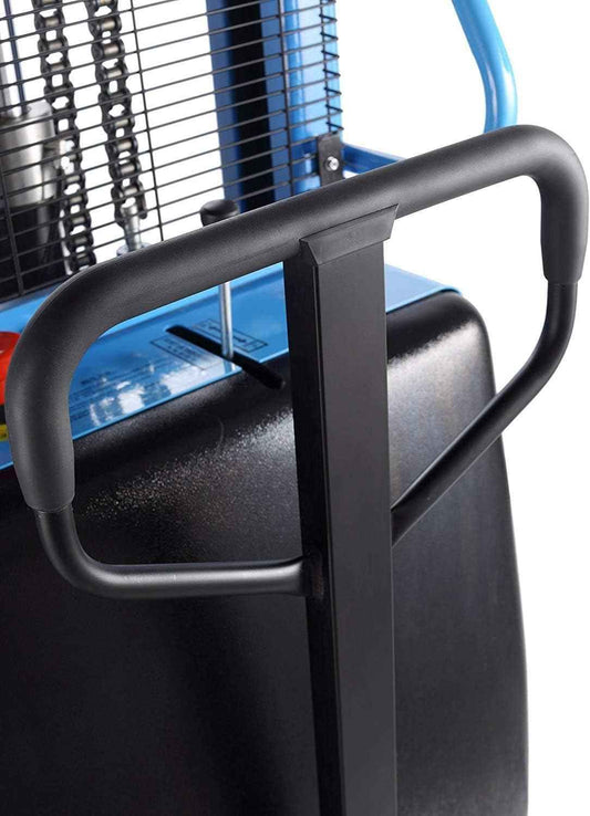 Semi-Electric Straddle Stacker Powered High Lift Pallet Stacker Forklift Truck with Adjustable Fork, 3300 lbs Capacity, 118" MAX Lifting Height, 42" Length X 8.3"-32.7" Adjustable Width Fork