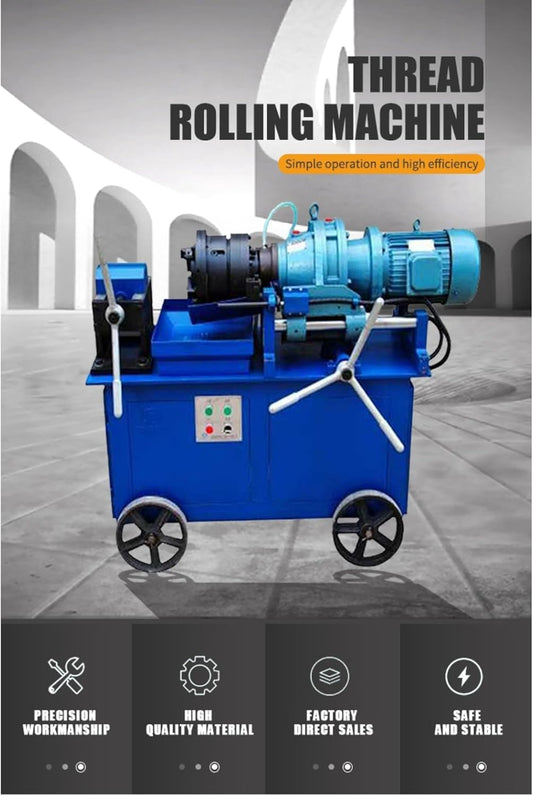 hydraulic rebar threading machine steel bar thread roller construction site rebar coupler processing straight thread steel rod equipment contractor use