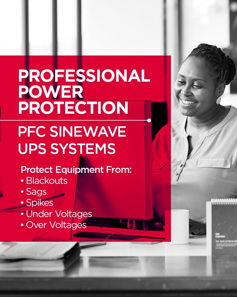 CyberPower CP1500PFCLCD PFC Sinewave UPS Battery Backup and Surge Protector, 1500VA/1000W, 12 Outlets, AVR, Mini Tower; UL Certified