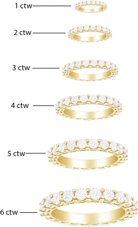 Houston Diamond District LAB GROWN Diamond Eternity Wedding Anniversary Stackable Ring Band for Women Ultra Premium Collection (E-F Color VS2-SI1 Clarity)