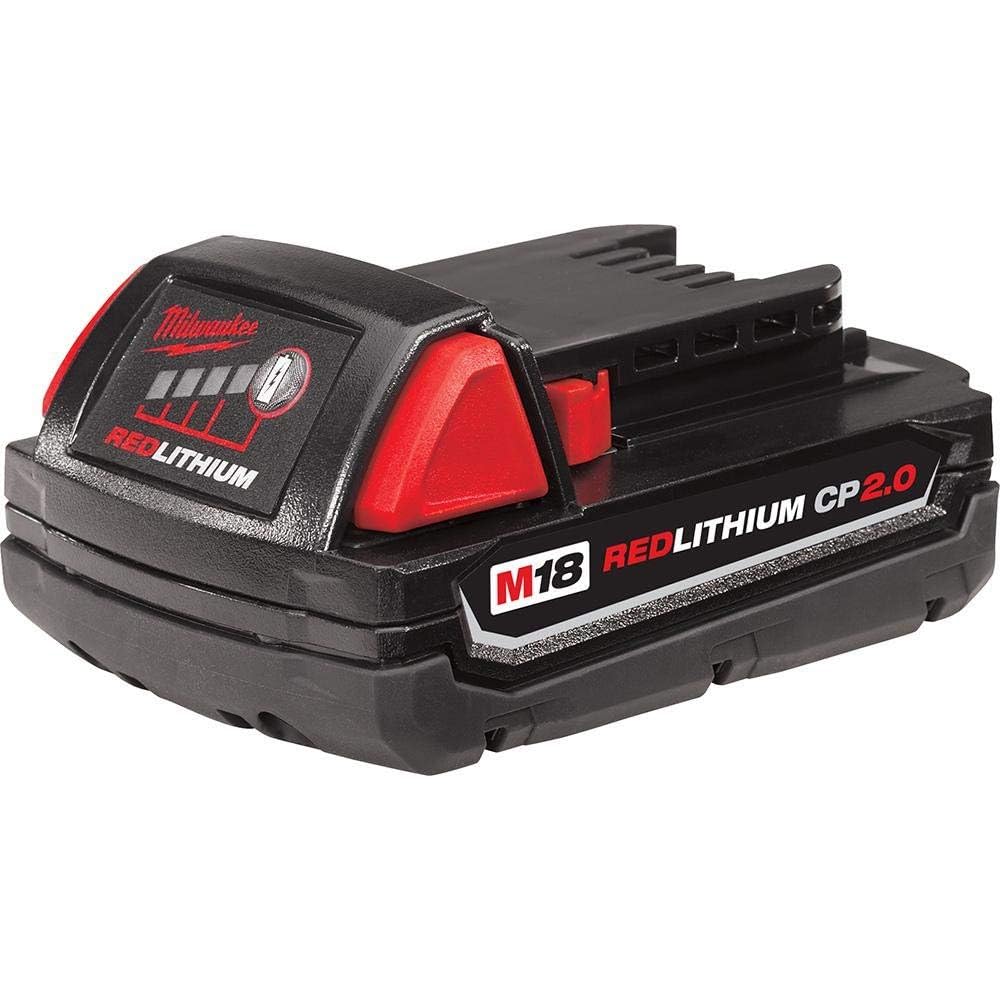 MILWAUKEE ELECTRIC TOOL 48-11-1820 Red Lithium 2.0 Compact Battery Pack, 3.3" x 6" x 5.6"