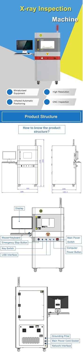 Stock in EU/USA Long Lifespan X5 Miniaturized PCB X Ray Inspection Machine for SMT Production Line