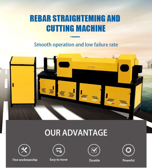 Steel Bar Straightening Cutting Machine for Construction Industry, Rebar Processing Equipment with Semi Automatic and Automatic Options