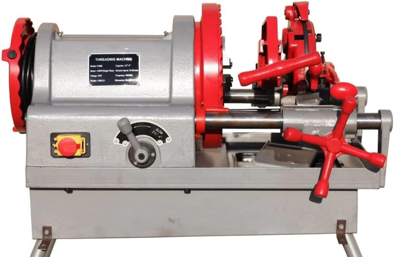 Electric Pipe Threader Machine 1/2" - 4" Threading Self Opening Head 1100W P100E (P100E)