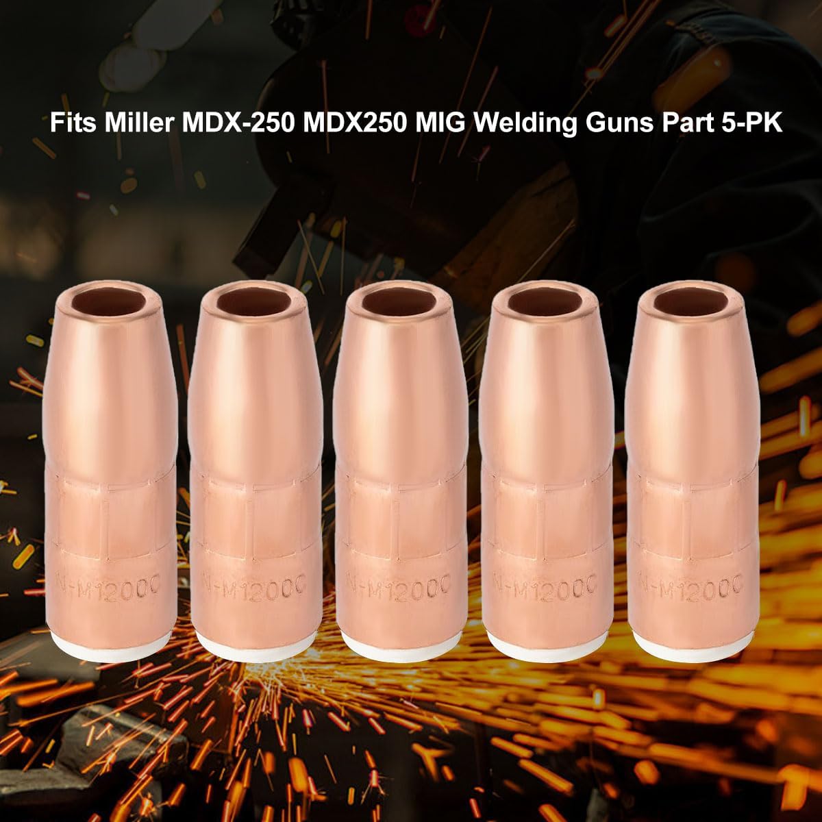 Nozzle For N-M1200C 1/2" Flush AccuLock MDX Fits Miller MDX-250 MDX250 EZ-Select MIG Welding Guns Part 5-PK