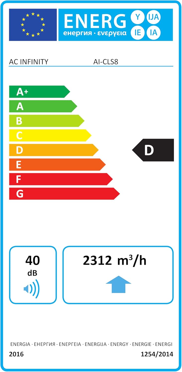 AC Infinity CLOUDLINE S8 PRO, Quiet 8” Inline Duct Fan with 10-Speed Controller, EC-Motor Ventilation Exhaust Fan for Heating Cooling Booster, Grow Tents, Hydroponics