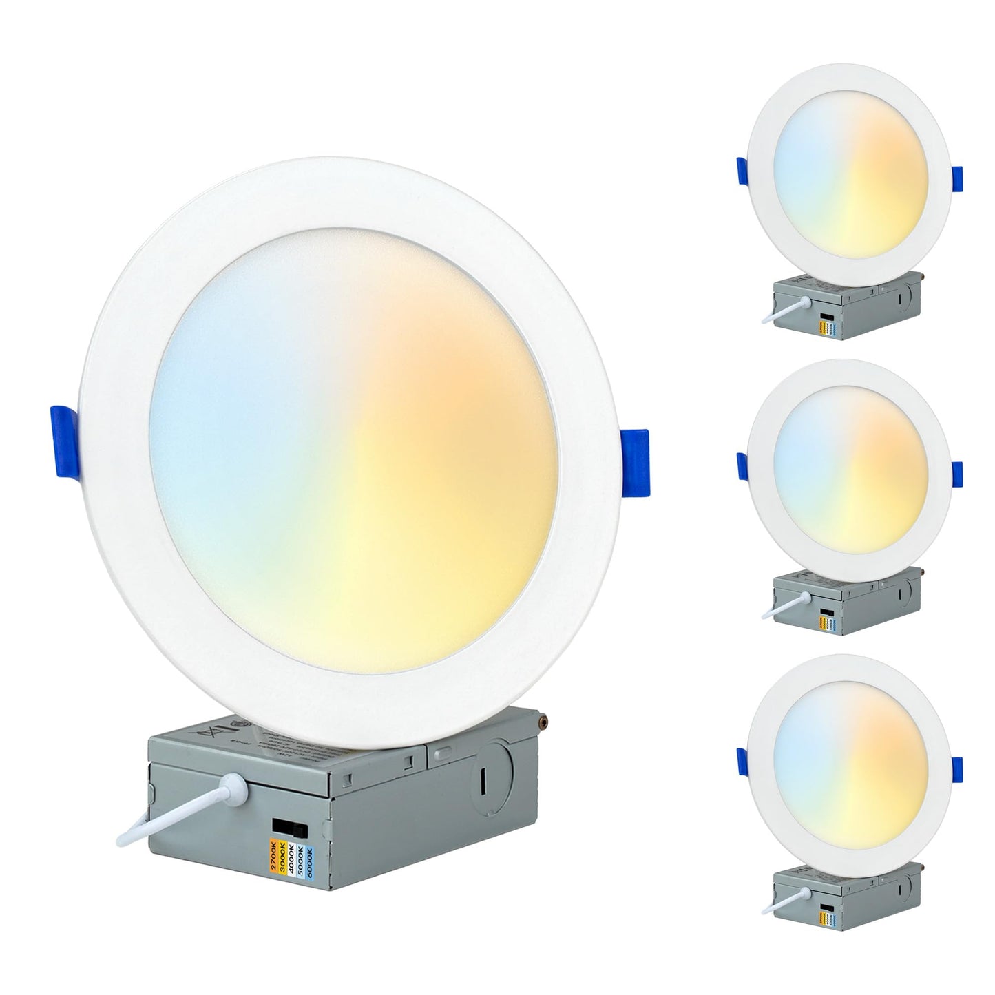 PROCURU Professional 24-Pack 6-Inch 2700K-6000K 5CCT 12W LED, Baffle Style, Heavy Duty Ultra-Thin Recessed Ceiling Slim Downlight, Dimmable, White Trim (VSB65W-24P)